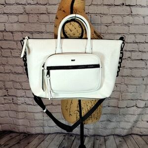 DKNY Abby TH Satchel White & Black NWT